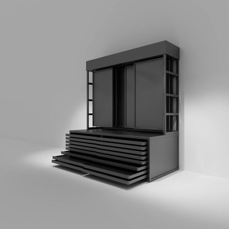 Важкий стелаж із плоским ящиком і каменем